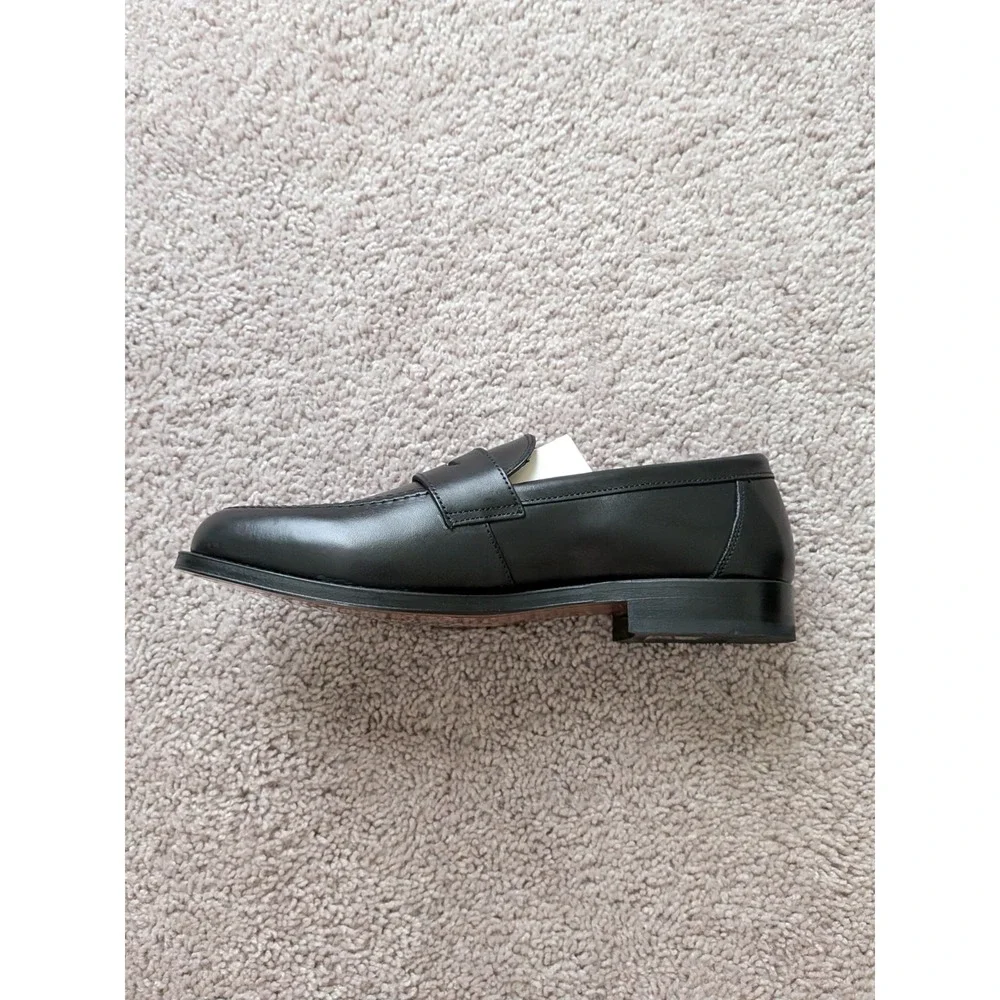 Charles Tyrwhitt Black Leather Penny Loafers Mens US 9.5 UK 8.5 NEW In BOX